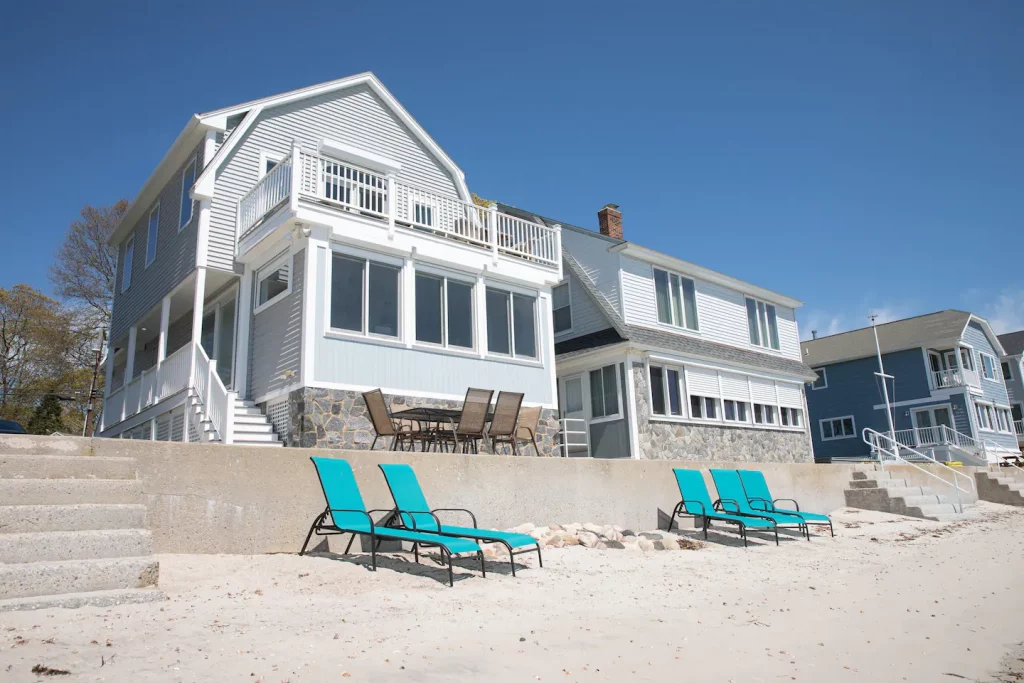 Airbnb Beach House In Connecticut - A single-family, two-story design.