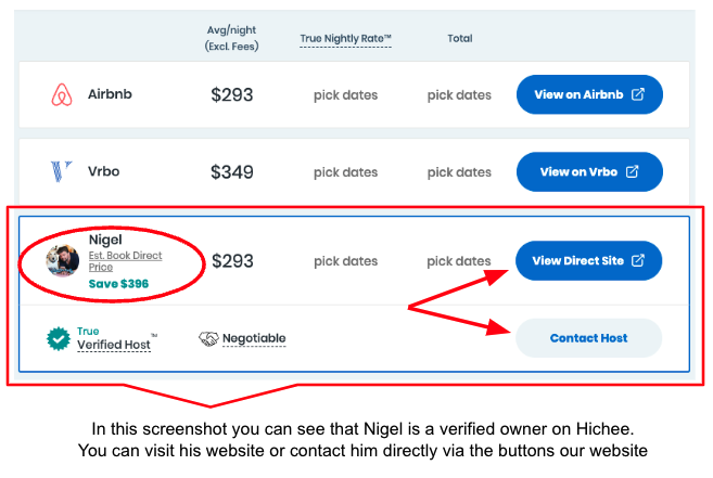 Direct booking to the owner is a much cheaper option compared to other booking sites.