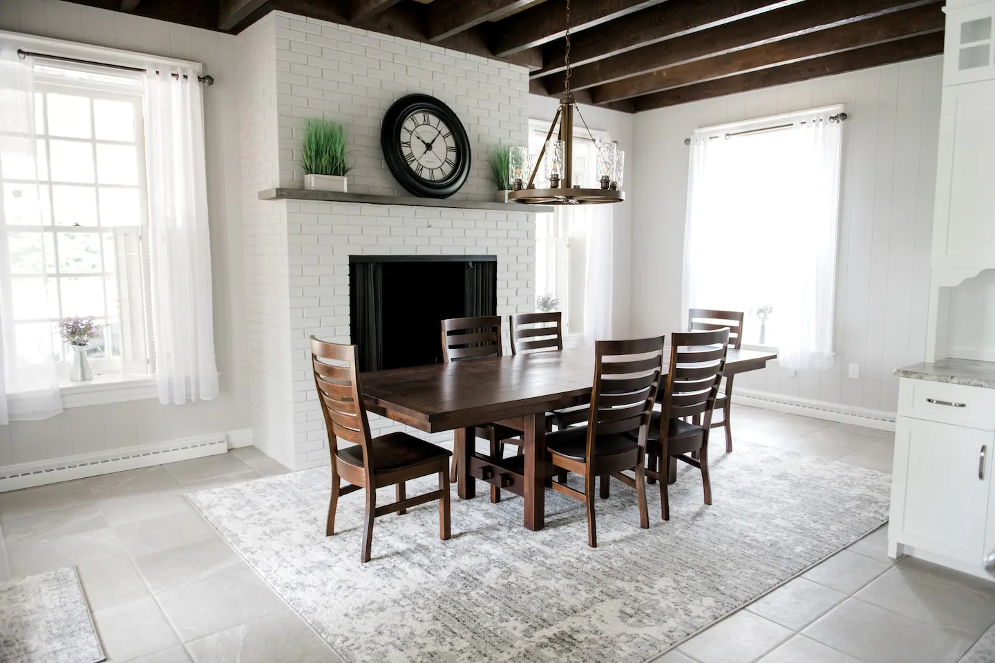 A much simpler dining room.