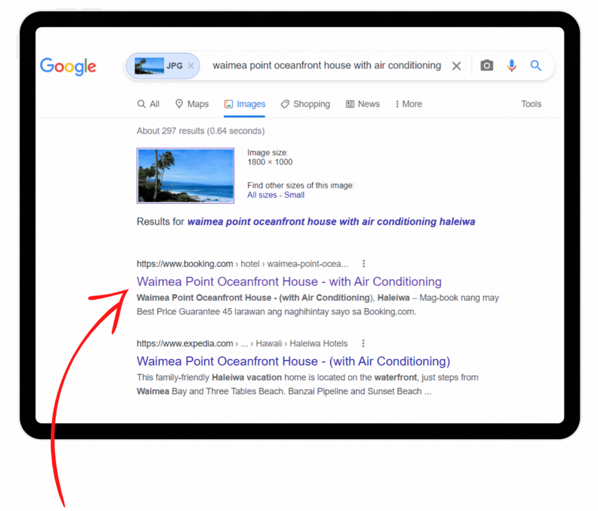 Google gives me other booking options