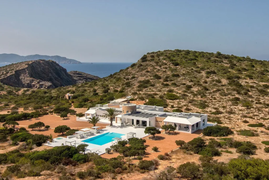 Bird's eye view of this private island in Ibiza