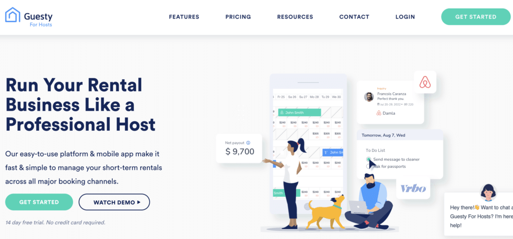 Vacation Rental Website Builders -Guesty homepage