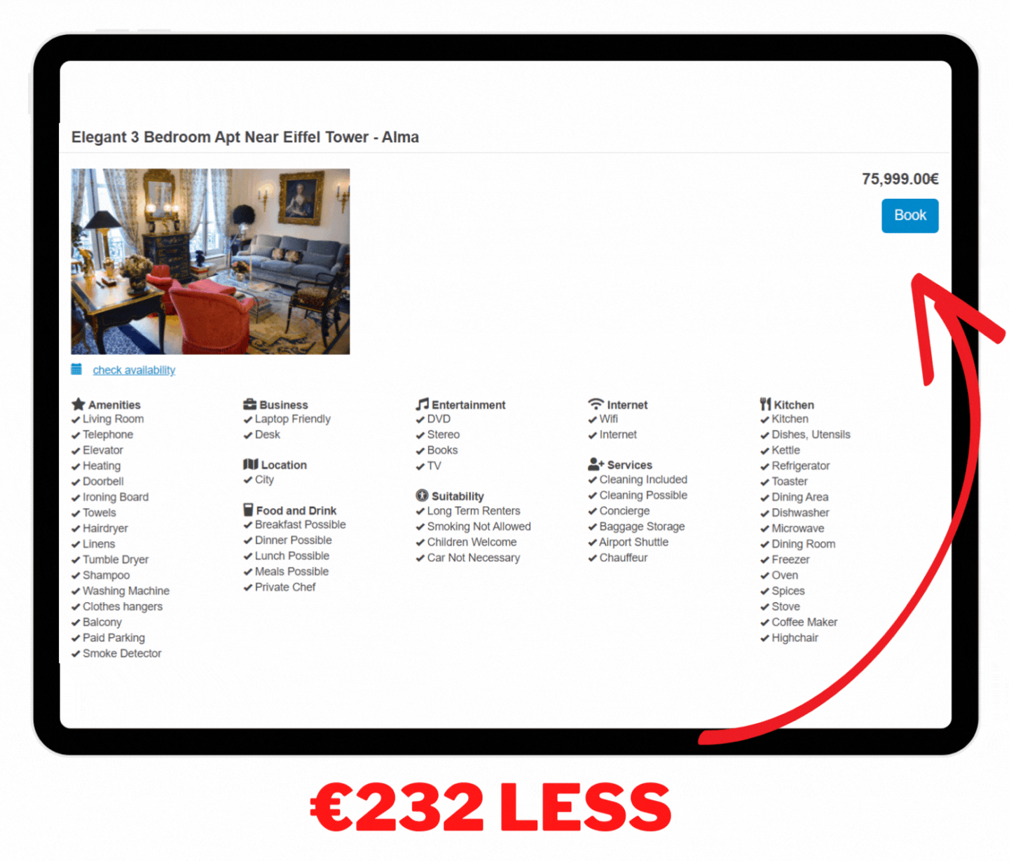 Save money by booking direct with the host