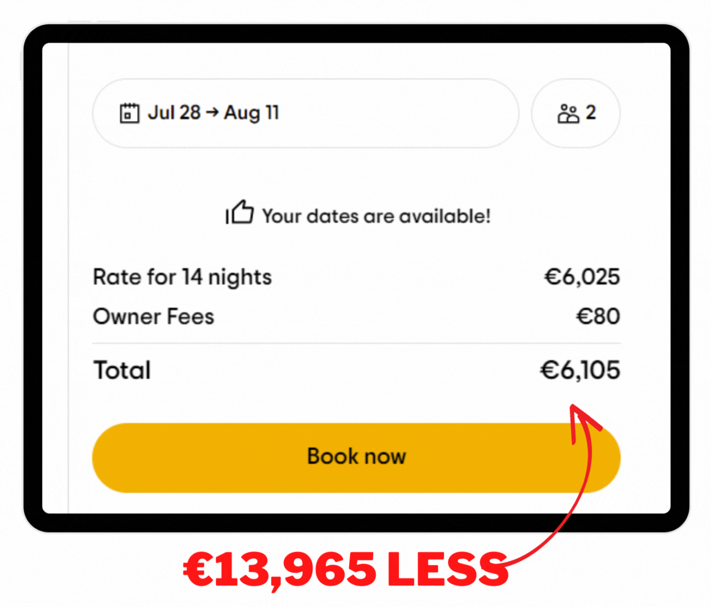 Book direct with the owner for the best price