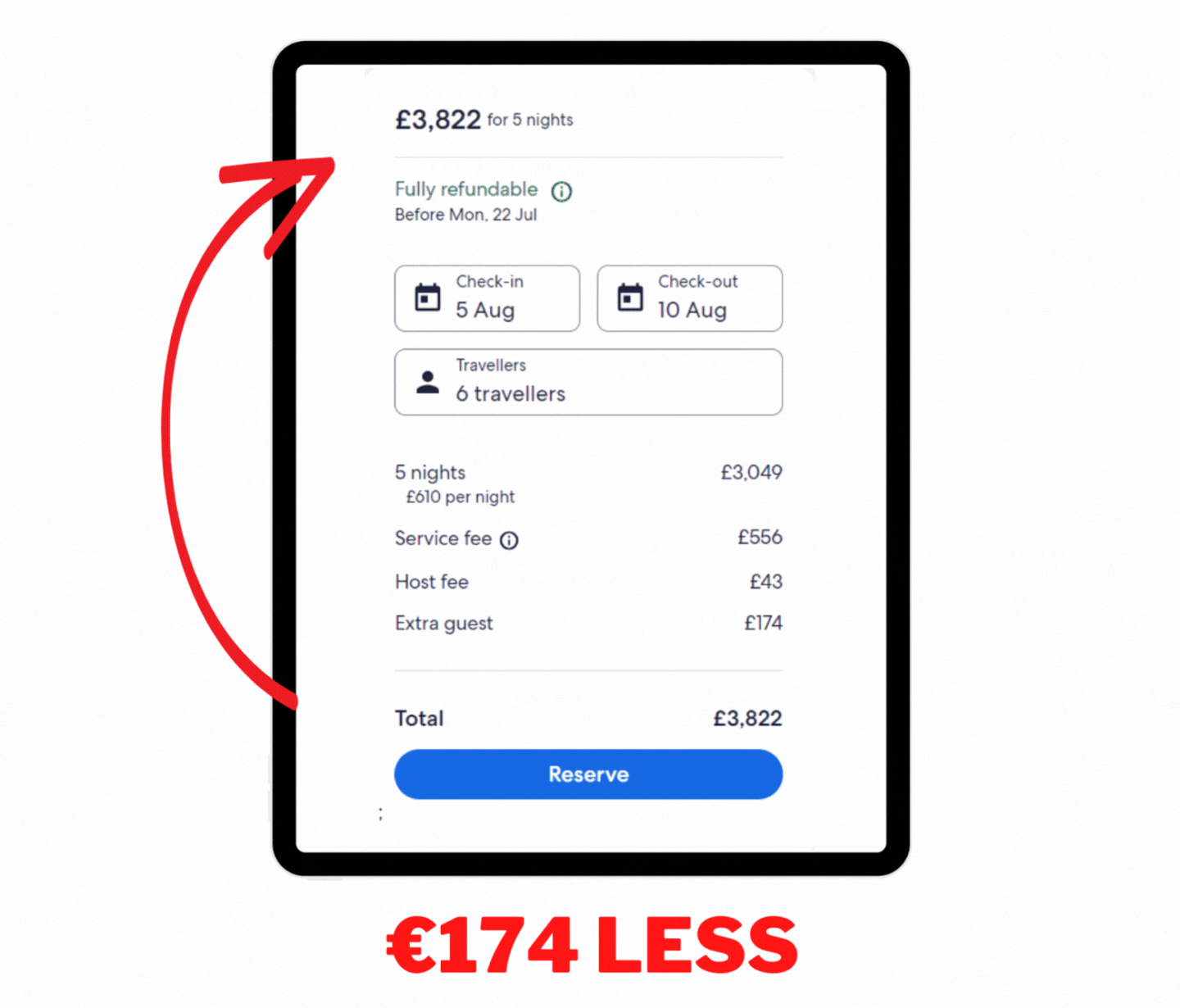 Book direct and save