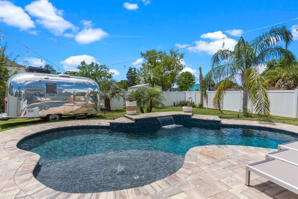 Airbnb Jacksonville Florida With Pool Airstream trailer to hang out and enjoy
