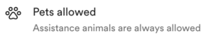 Pets allowed