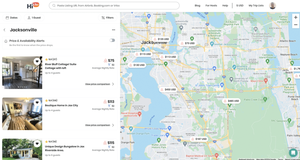 Airbnb Jacksonville trip list