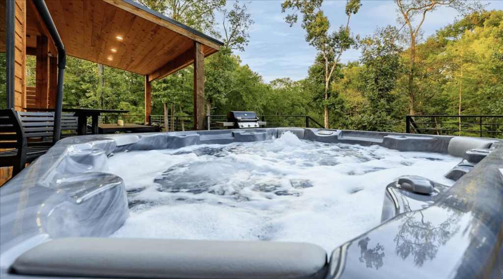 Here's that same hot tub bubbling away during the day