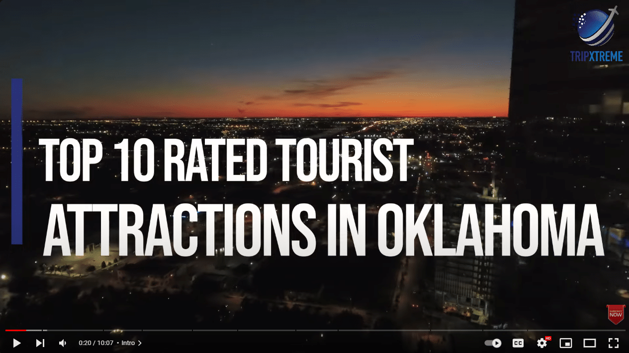 Oklahoma City Museum of Art (0:36) - Museum of the Great Plains, Lawton (1:36) - Woody Guthrie Center (2:14) - University of Oklahoma (3:03) - Myriad Botanical Gardens (3:47) - Woolaroc Museum & Wildlife Preserve (4:44) - Science Museum Oklahoma. (5:25) - Philbrook Museum of Art (6:56) - Oklahoma City Zoo (7:47) - Route 66 (8:31)